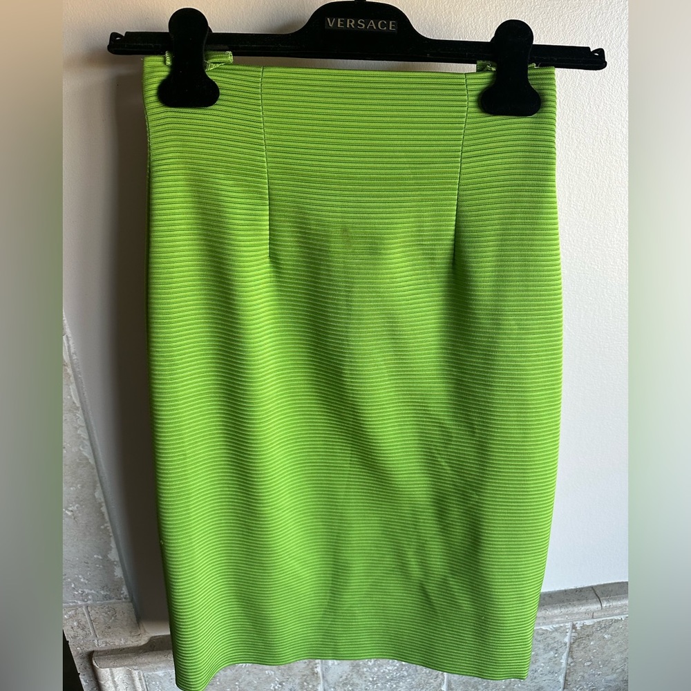 Versace Lime Green Pencil Skirt